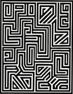 Monochrome Maze Geometric Black White Rug