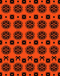 Bold Black Starburst Orange Rug