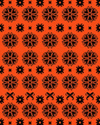 Bold Black Starburst Orange Rug