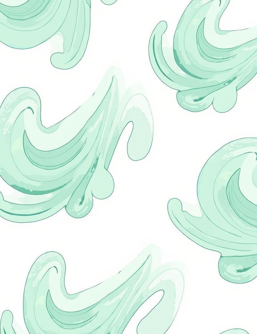 Soft Mint Wave Swirl Rug
