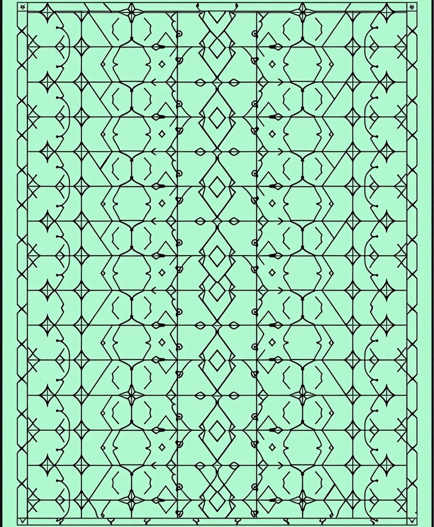 Black Diamond Geometric Symmetry Rug