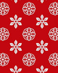Crimson White Snowflake Mandalas Rug