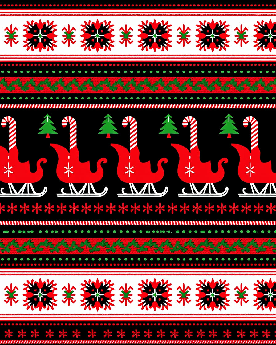 Red Green Sleigh Candy Cane Stripes Rug