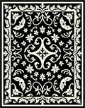 Black Ivory Damask Garden Floral Rug