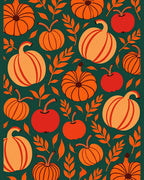 Autumn Harvest Pumpkin Apple Foliage Rug