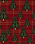 Crimson Tartan Evergreen Forest Rug