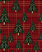 Crimson Tartan Evergreen Forest Rug