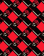 Bold Crimson Jagged Diamond Rug