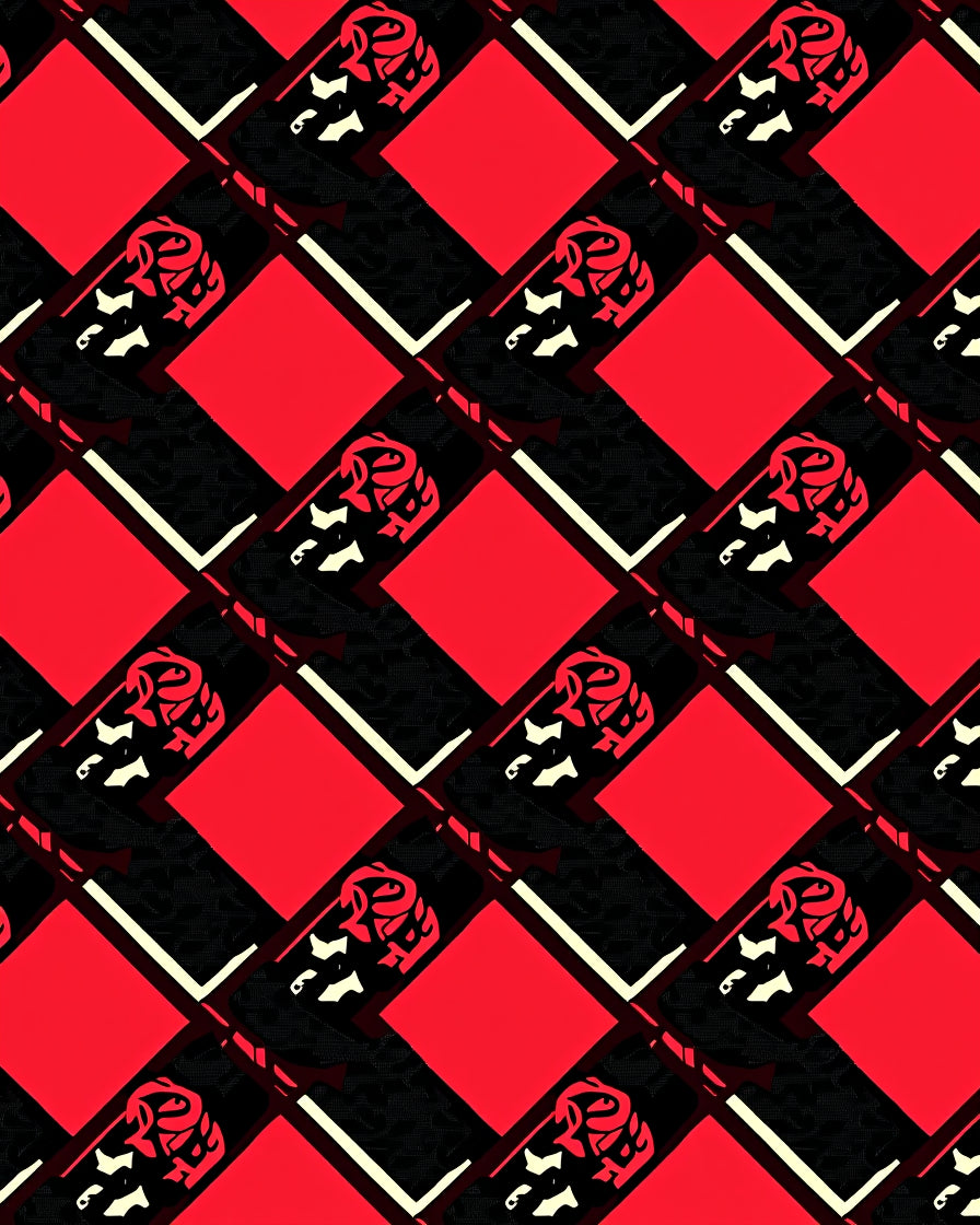 Bold Crimson Jagged Diamond Rug
