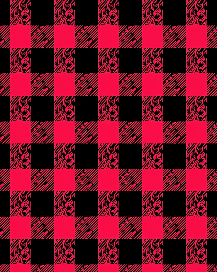 Crimson Black Buffalo Check Squares Rug