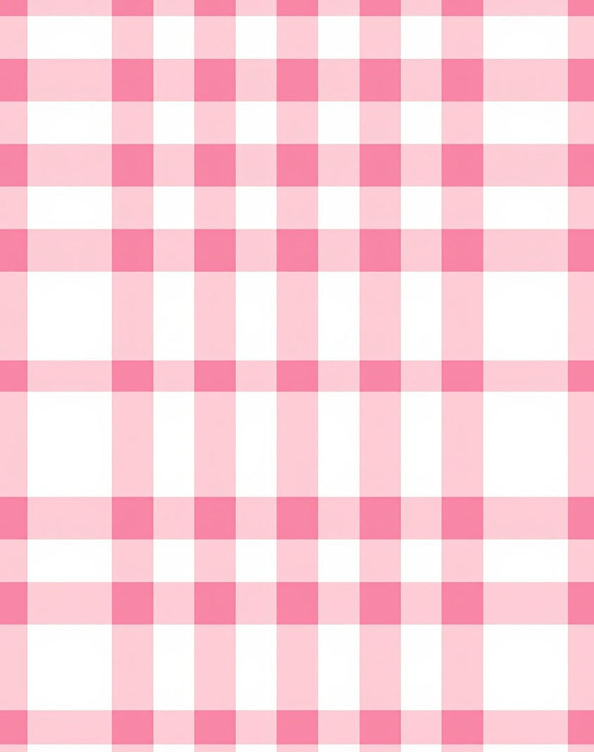 Pink White Gingham Check Rug