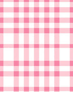Pink White Gingham Check Rug
