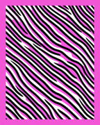 Fierce Pink Black Zebra Stripes Rug