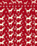 Crimson Cream Reindeer Snowflake Repeat Rug
