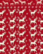 Crimson Cream Reindeer Snowflake Repeat Rug