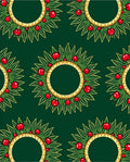 Gold Red Cherry Leaf Wreath Rug
