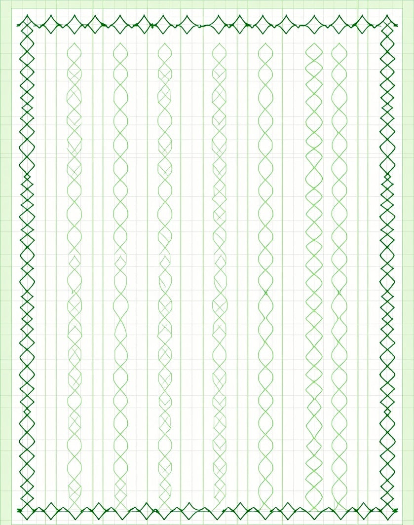 Emerald Green Vertical Ribbon Arrangement Rug