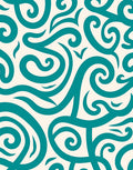 Teal Swirl Cream Abstract Contemporary Rug