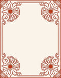 Terracotta Floral Frame Cream Rug