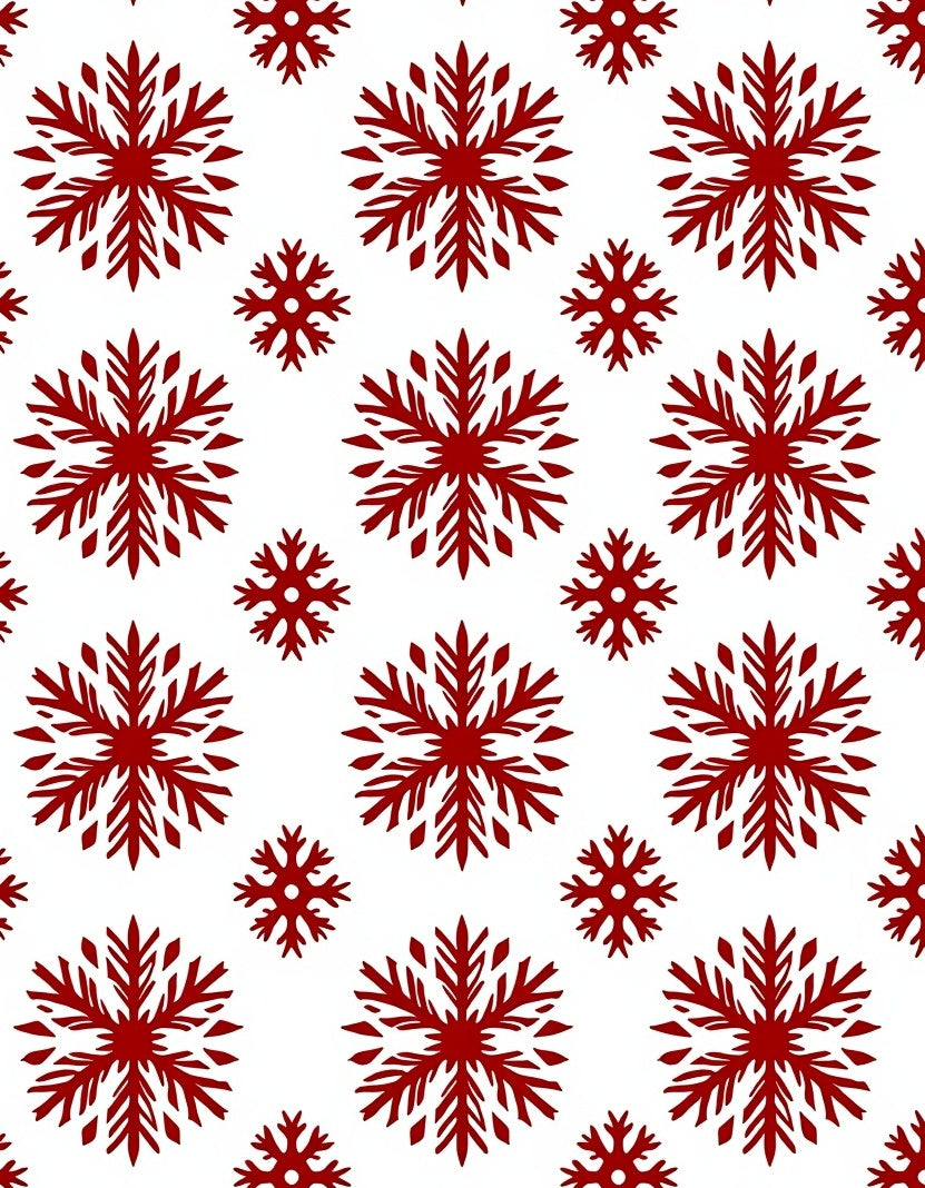 Crimson Snowflake Winter Arrangement Rug