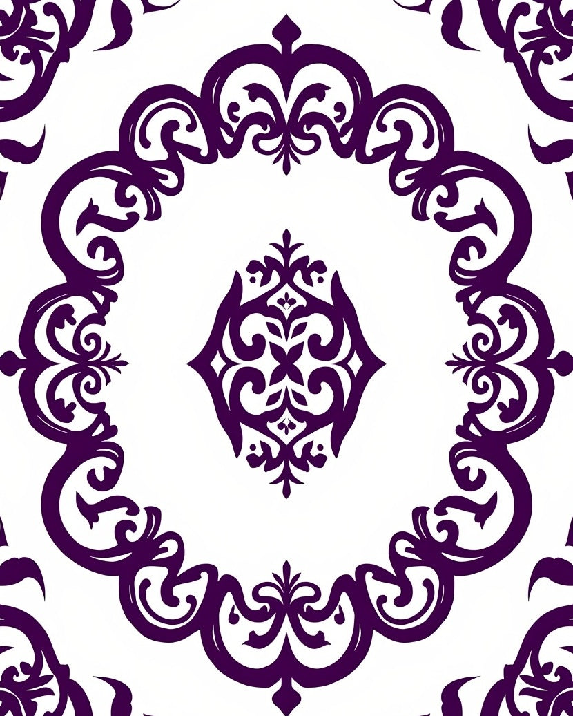 Ornate Plum Swirls Garland Rug