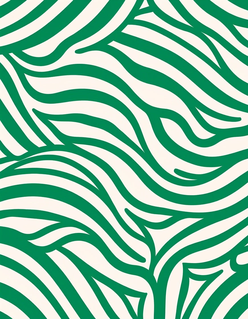 Bold Emerald Green Wavy Stripe Rug