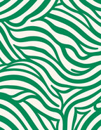 Bold Emerald Green Wavy Stripe Rug