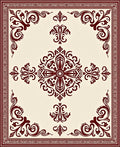 Crimson Ornamental Medallion Textile Rug