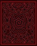 Crimson Black Abstract Swirl Rug