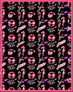 Festive Red White Candy Cane Collage Rug