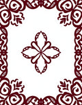 Deep Crimson Floral Medallion Border Rug