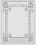 Elegant Gray Floral Inlay Border Rug