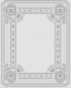 Elegant Gray Floral Inlay Border Rug