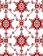 Crimson Starburst Medallion Lattice Rug