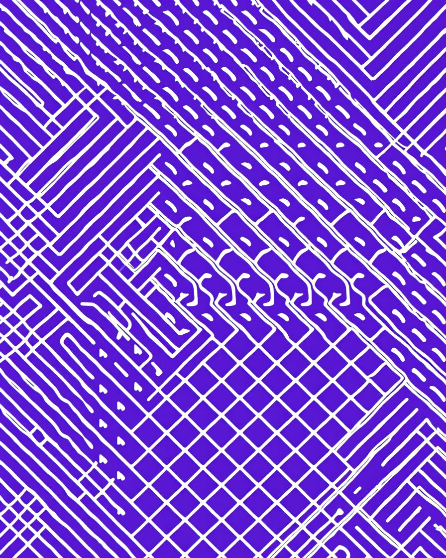 Amethyst White Linear Maze Rug