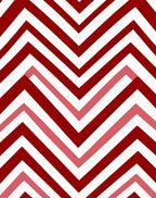 Red White Pink Chevron Bands Rug