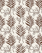Brown Leafy Branches Botanical Texture Rug