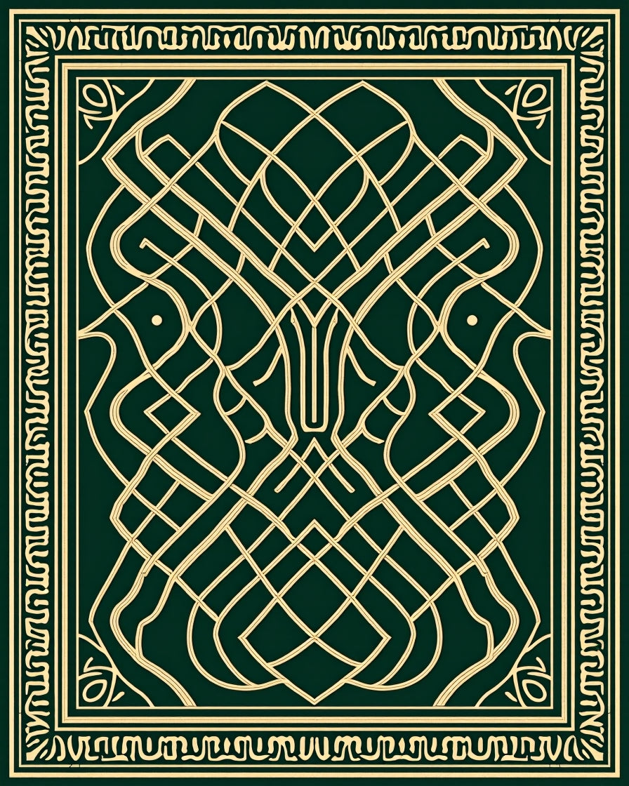 Celtic Knot Emerald Gold Intertwined Rug