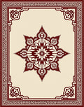 Maroon Starburst Medallion Border Rug