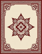 Maroon Starburst Medallion Border Rug