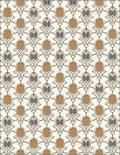 Antique Gold Beige Damask Scroll Rug