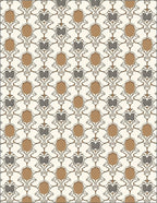 Antique Gold Beige Damask Scroll Rug