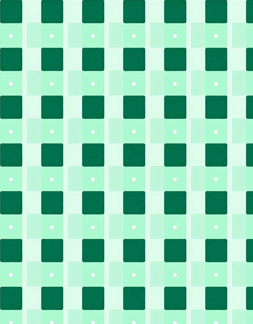 Emerald Green Checkered Squares Rug