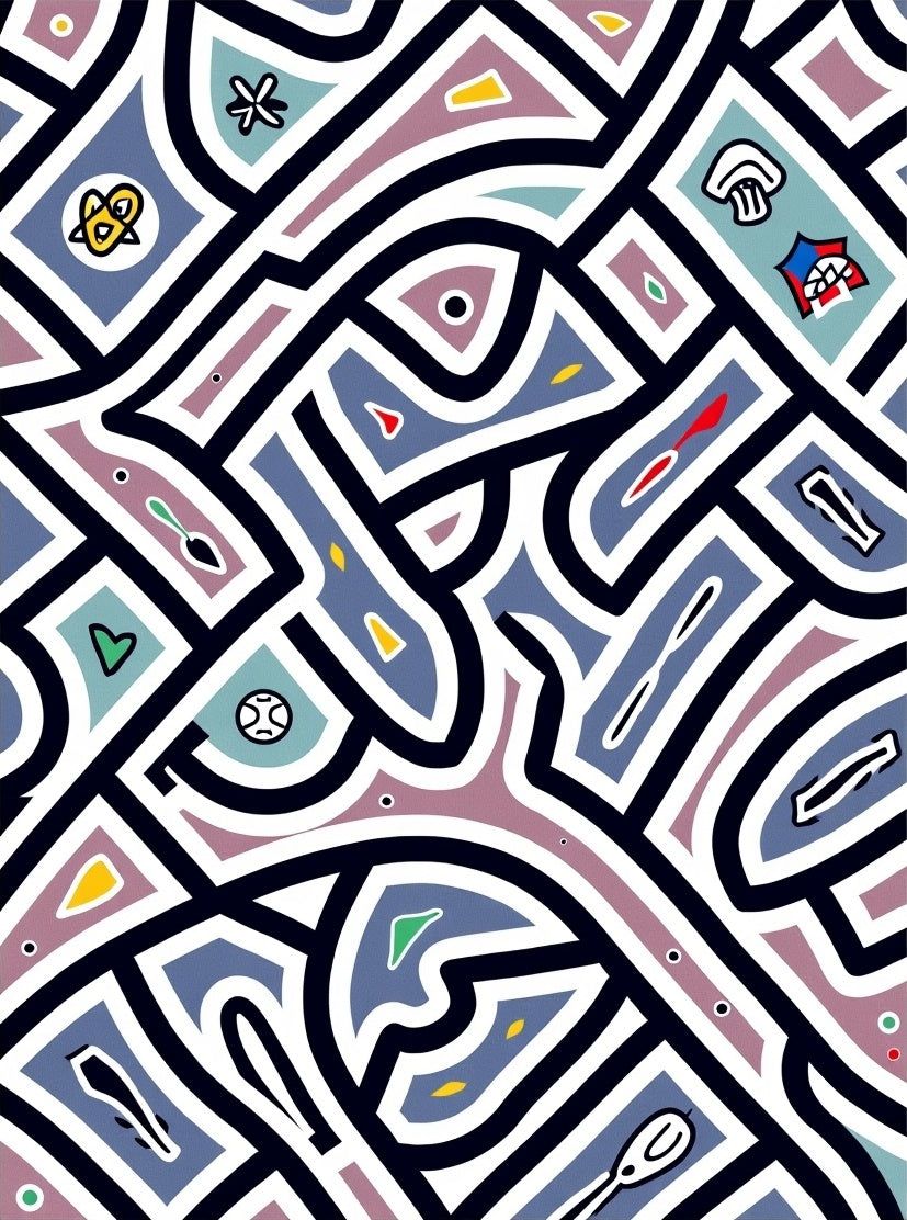 Abstract Geometric Color Block Rug