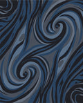 Deep Blue Swirling Brushstroke Rug