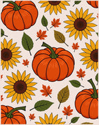 Orange Pumpkin Sunflower Autumn Leaves Rug