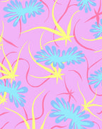 Pastel Pink Blue Floral Swirls Rug