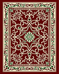 Deep Red Intricate Floral Medallion Rug