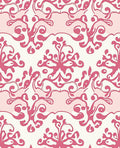 Crimson Floral Scrolls Damask Rug