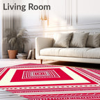 Bold Red Cream Diamond Tiling Rug